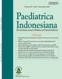 Image of Jurnal Paediatrica Indonesiana (The Indonesian Journal of Pediatrics and Perinatal Medicine) Volume 60 No. 6 November 2020