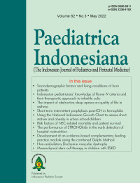 Image of Jurnal Paediatrica Indonesiana (The Indonesian Journal of Pediatrics and Perinatal Medicine) Volume 62 No. 3 May 2022