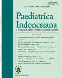 Image of Jurnal Paediatrica Indonesiana (The Indonesian Journal of Pediatrics and Perinatal Medicine) Volume 62 No. 6 November 2022