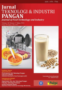 Image of Jurnal Teknologi dan Industri Pangan Volume 36 Nomor 2 Tahun 2025