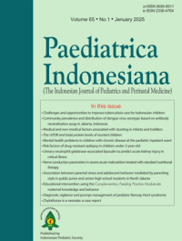 Image of Jurnal Paediatrica Indonesiana (The Indonesian Journal of Pediatrics and Perinatal Medicine) Volume 65 No. 3 May 2025