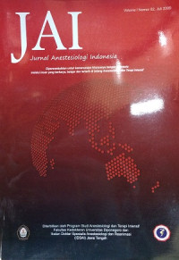 Image of JAI : Jurnal Anestesiologi Indonesia Volume 1 Nomor 02 Juli 2009