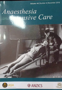 Image of Anaesthesia and Intensive  care, Volume 44 Number 1 January 2016