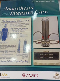 Image of Anaesthesia and Intensive  care, Volume 44 Number 2 January 2016