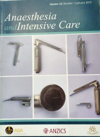 Image of Anaesthesia and Intensive  care, Volume 43 Number 1 January 2015