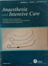 Image of Anaesthesia and Intensive  care, Volume 42 Number 5 November 2014