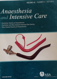 Image of Anaesthesia and Intensive  care, Volume 42 Number 4 November 2014