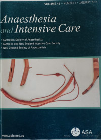 Image of Anaesthesia and Intensive  care, Volume 42 Number 1 November 2014