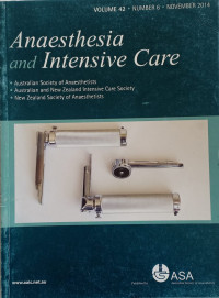 Image of Anaesthesia and Intensive  care, Volume 42 Number 6 November 2014