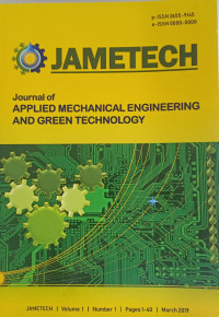 Image of Journal Of Mechanical Engineering And Green Technology, Volume 1, Pages 1-40 March 2019