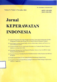 Image of Jurnal Keperawatan Indonesia Volume 21 No 3 November 2018