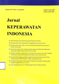 Image of Jurnal Keperawatan Indonesia Volume 18 No 2 Juli 2015