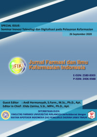 Image of Special Issue: Seminar Inovasi Teknologi dan Digitalisasi pada Pelayanan Kefarmasian 2020
JURNAL FARMASI DAN ILMU KEFARMASIAN INDONESIA