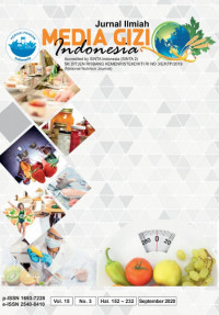 Image of Jurnal Ilmiah Media Gizi Indonesia Volume 15 No. 3 September 2020
