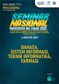 Image of Proceeding Seminar Nasional Universitas Ma Chung 2022  : Mengevaluasi Dampak Program Masa Merdeka Belajar Kampus Merdeka (MBKM terhadap Kemajuan Pendidikan Tinggi di Indonesia “ Bahasa, Sistem Informasi, teknik Informatika, farmasi”