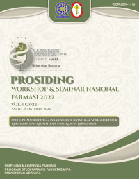 Image of Prosiding Workshoop & Seminar Nasional Farmasi 2022 Vol I 2022 “Pengoptimalan Penggunaan Sumber Daya Lokal sebagai Produk Kesehatan dan Kecantikan yang Ramah Lingkungan”