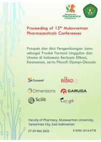 Image of Proceeding of 15th Mulawarman Pharmaceuticals Conferences “Prospek dan Aksi Pengembangan Jamu sebagai Produk Farmasi Unggulan dan Utama di Indonesia berbasis Efikasi, keamanan, serta Filosofi Djampi-Oesodo”