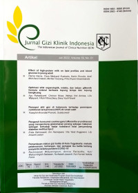 Image of Jurnal Gizi Klinik Indonesia Volume 19 , No. 01 Juli 2022