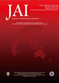 Image of JAI : Jurnal Anestesiologi Indonesia Volume 16 Nomor 1 Maret 2024