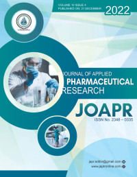 Image of Journal of Applied Pharmaceutical Research Volume 10 No. 4 2022