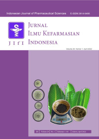 Image of JURNAL ILMU KEFARMASIAN INDONESIA (INDONESIAN JOURNAL OF PHARMACEUTICAL SCIENCE), VOL 20. NO 1. April 2022