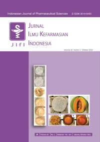 Image of JURNAL ILMU KEFARMASIAN INDONESIA (INDONESIAN JOURNAL OF PHARMACEUTICAL SCIENCE), VOL 20. NO 2. Oktober 2022