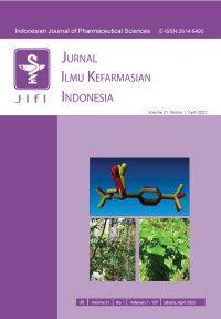 Image of JURNAL ILMU KEFARMASIAN INDONESIA (INDONESIAN JOURNAL OF PHARMACEUTICAL SCIENCE), VOL 21. NO 1. April 2023