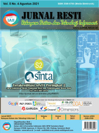 Image of Jurnal RESTI (Rekayasa Sistem dan Teknologi Informasi) Volume 5 No. 4 Tahun 2021