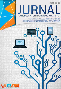 Image of Jurnal Teknologi Informasi dan Ilmu Komputer Volume 9 No. 4 Tahun 2022