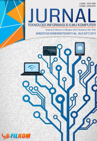 Image of Jurnal Teknologi Informasi dan Ilmu Komputer Volume 9 No. 5 Tahun 2022