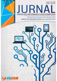 Image of Jurnal Teknologi Informasi dan Ilmu Komputer Volume 10 No.4 Tahun 2023
