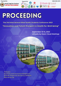 Image of PROCEEDINGS THE 3rd INTERNATIONAL ALLIED HEALTH STUDENTS CONFERENCE (IAHSC) 2023 “Innovation and Future Prospect in Health for Well-being”