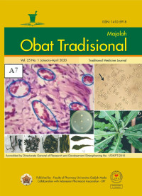 Image of Majalah Obat Tradisional Volume 25 No. 1 Tahun 2020