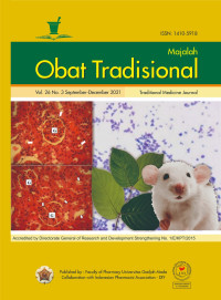 Image of Majalah Obat Tradisional Volume 26 No. 3 Tahun 2021