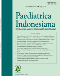 Image of Jurnal Paediatrica Indonesiana (The Indonesian Journal of Pediatrics and Perinatal Medicine) Volume 63 No. 4 July 2023