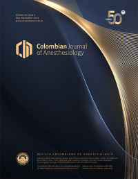Image of Colombian Journal of Anesthesiology Volume 50 No. 3 Tahun 2022