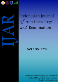 Image of Indonesian Journal of Anesthesiology and Reanimation Vol. 1 No. 1 2019