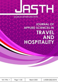 Image of JASTH: Journal of Applied Sciences in Travel and Hospitality Vol. 8 No. 1 Maret 2025
