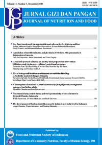 Image of Jurnal Gizi dan Pangan Volume 15, Number 3, November 2020