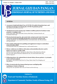 Image of Jurnal Gizi dan Pangan Volume 19, Number 1, March 2024