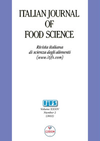 Image of Italian Journal Of Food Science Volume 34 Nomor 2 2022