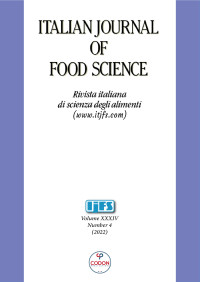 Image of Italian Journal Of Food Science Volume 34 Nomor 4 2022