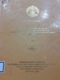 Image of Pengalaman kepela ruangan sebagai supervisor keperawatan di ruangan rawat inap rumah sakit PGI Cikini Jakarta