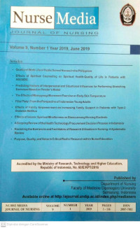 Image of Nurse Media Journal Of Nursing (Volume 9, Number 1 June 2019)