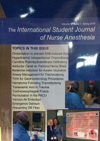 Image of The International Student Journal of Nurse Anesthesia Volume 15 Issue 1 Spring 2016